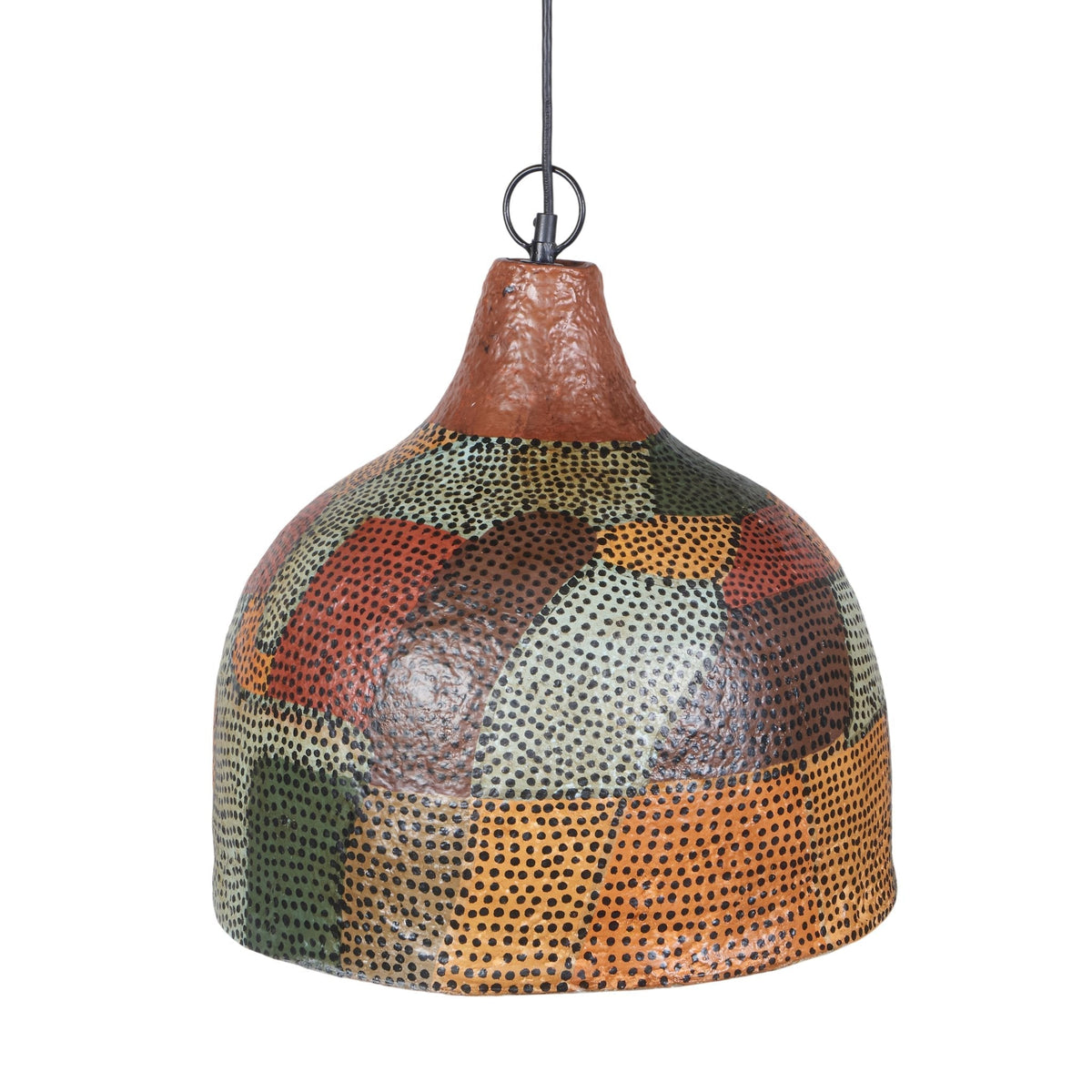 Paper Mache Patchwork Pendant Light by Studio Vastu