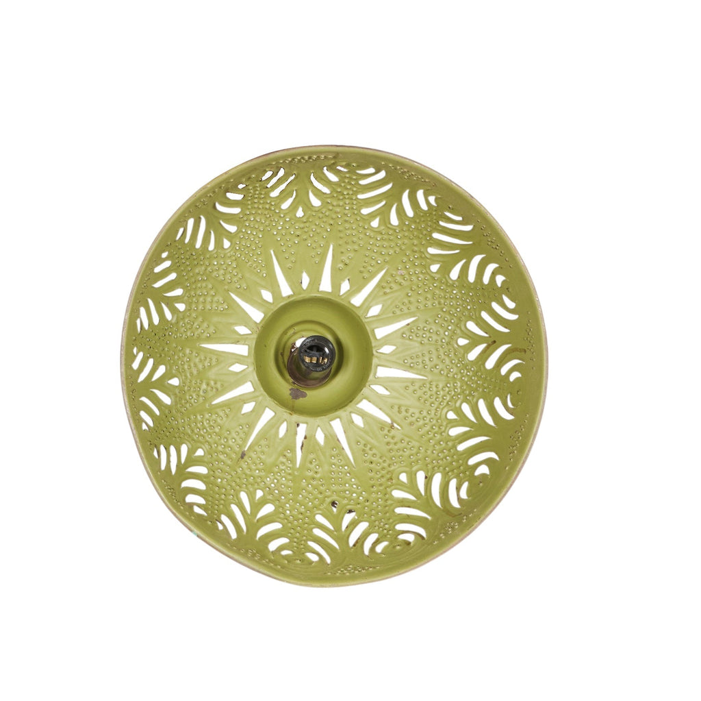 Patinated Copper Pierced Dome Pendant by Studio Vastu