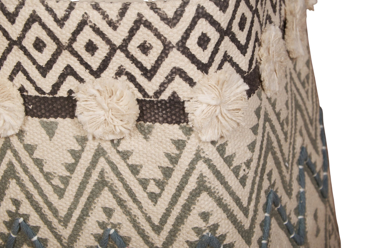 Patterned Cotton Tassel Basket by Studio Vastu