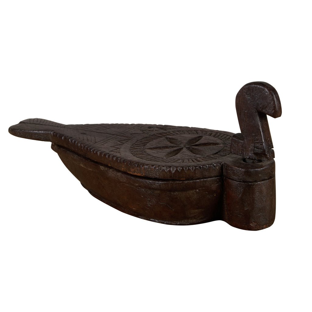 Peacock Motif Timber Tika Box by Studio Vastu