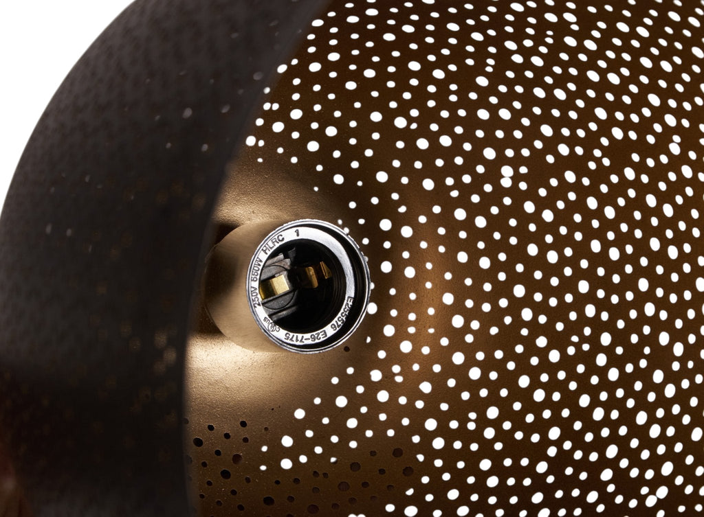 Perforated Iron Dome Pendant Light by Studio Vastu