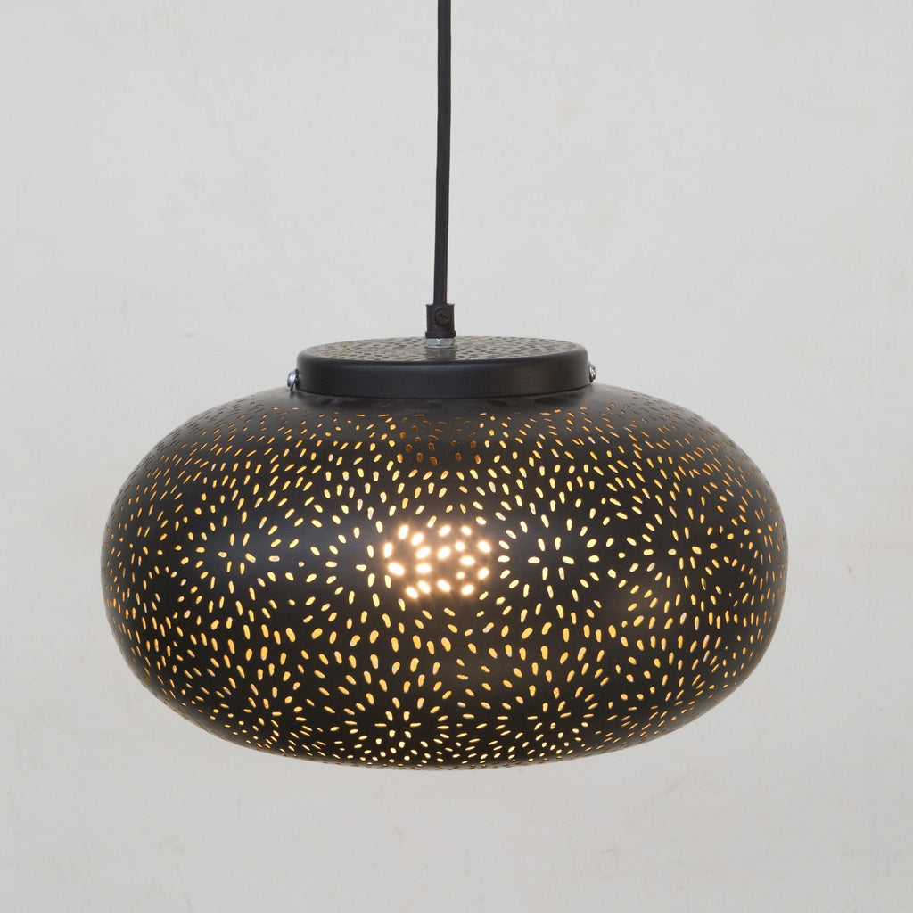 Perforated Steel Gold-Lined Pendant by Studio Vastu
