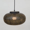 Perforated Steel Gold-Lined Pendant by Studio Vastu
