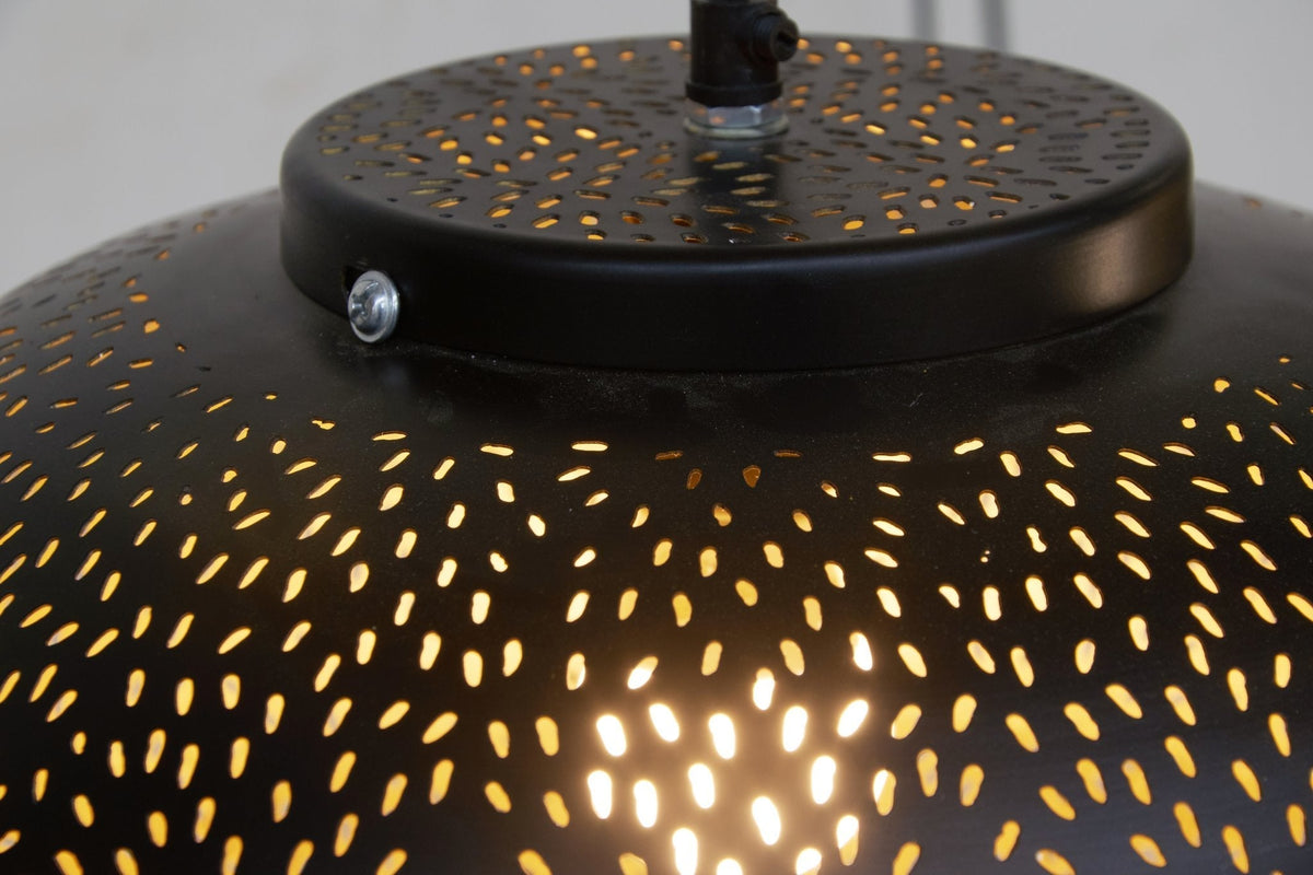 Perforated Steel Gold-Lined Pendant by Studio Vastu