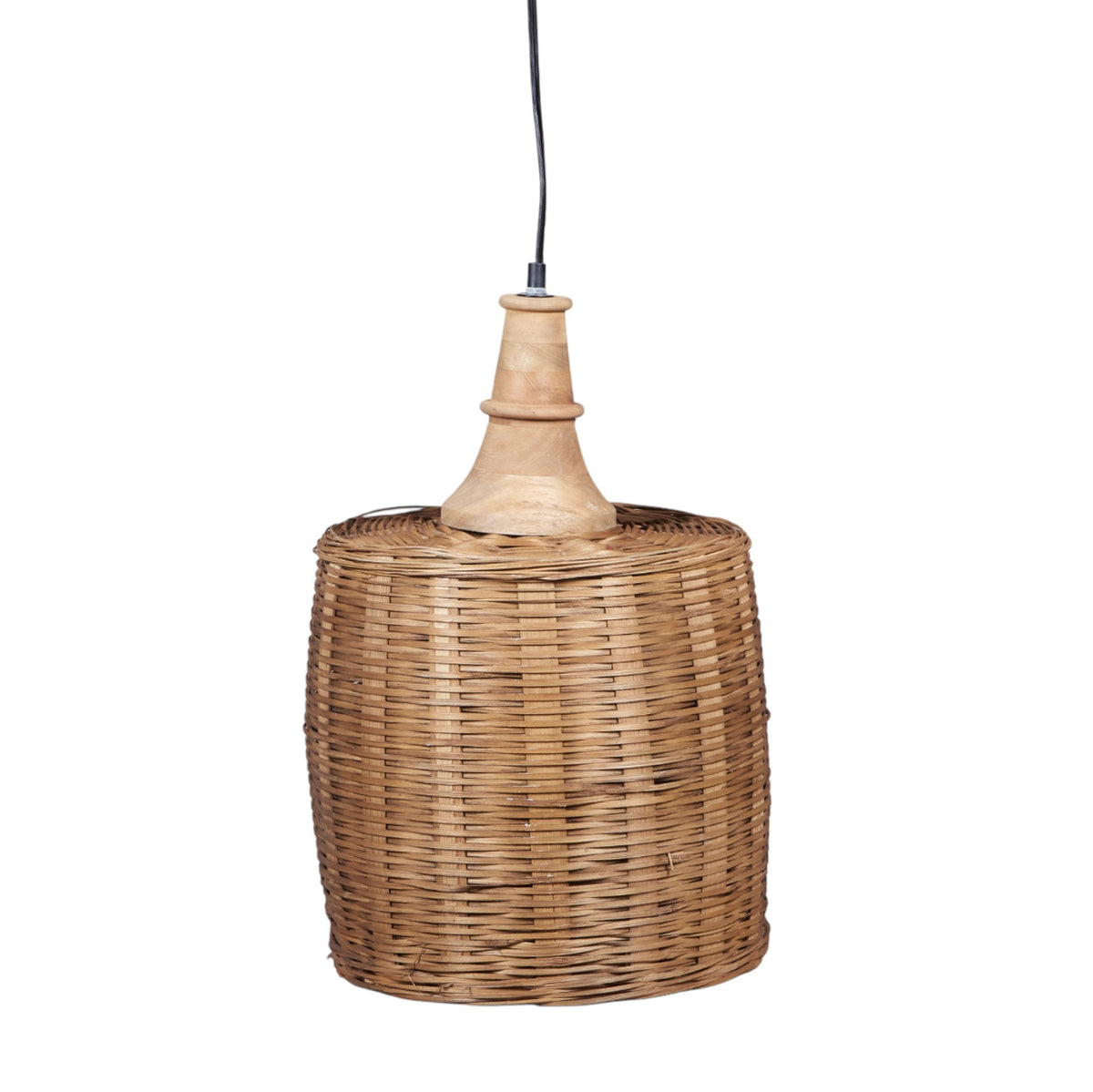 Rattan and Mango Wood Pendant Light by Studio Vastu