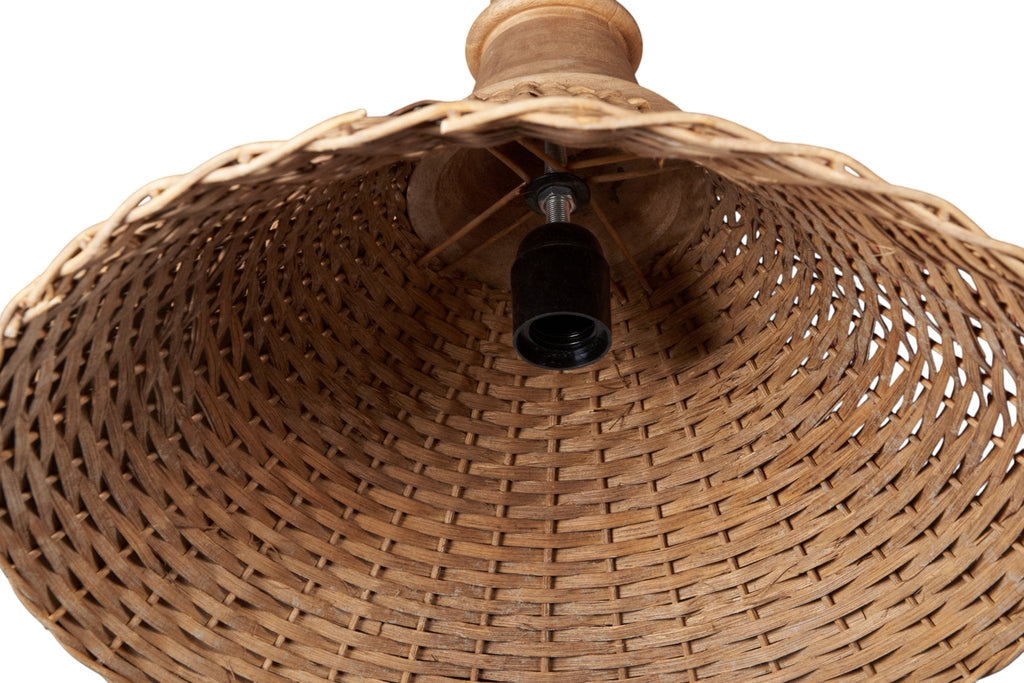 Rattan and Mango Wood Pendant Light by Studio Vastu
