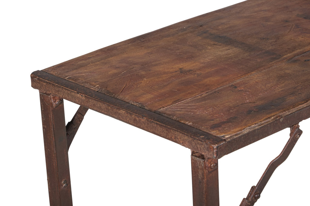 Reclaimed Wood & Iron Folding Console by Studio Vastu
