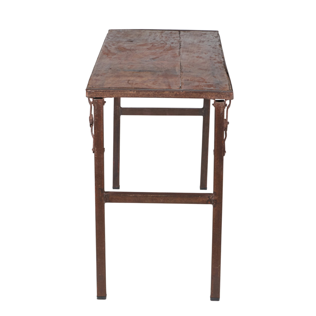 Reclaimed Wood & Iron Folding Console by Studio Vastu