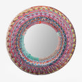 Recycled Fabric Braided Round Mirror by Studio Vastu