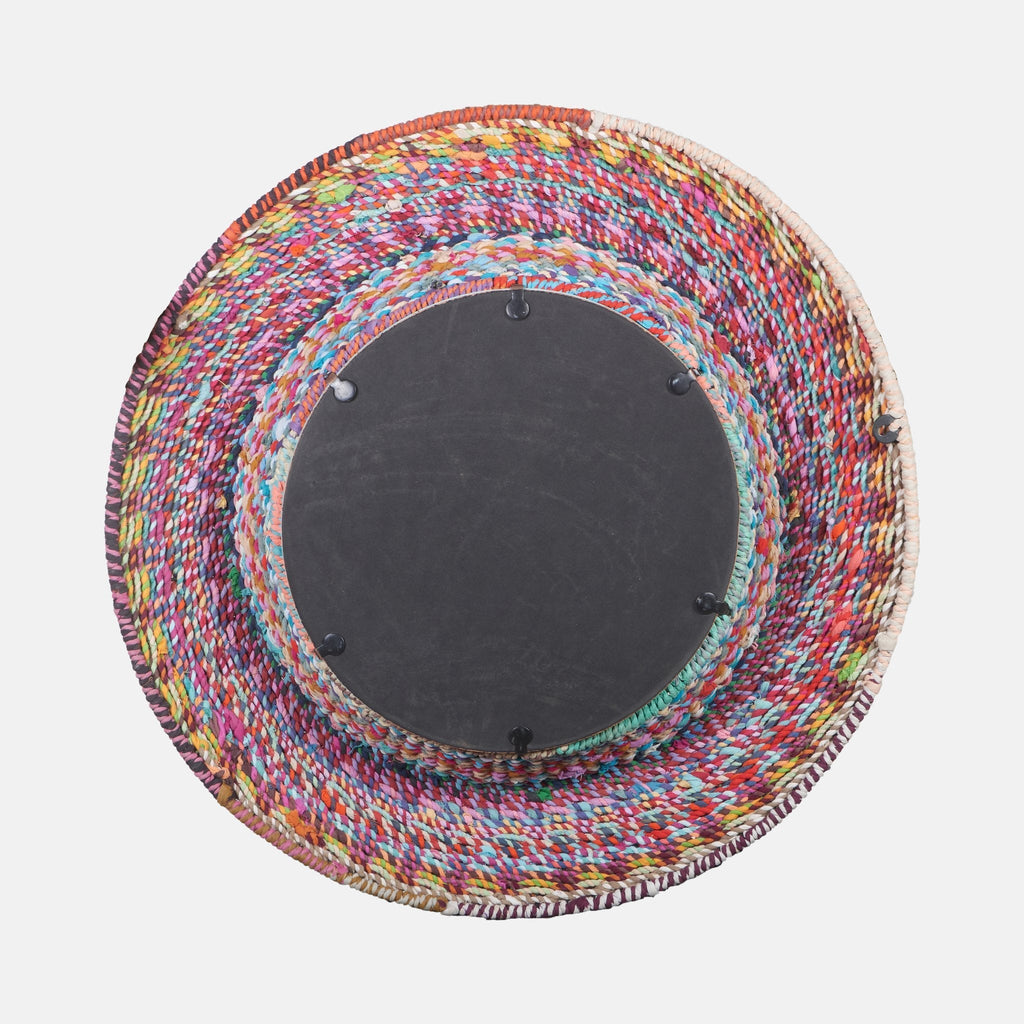 Recycled Fabric Braided Round Mirror by Studio Vastu
