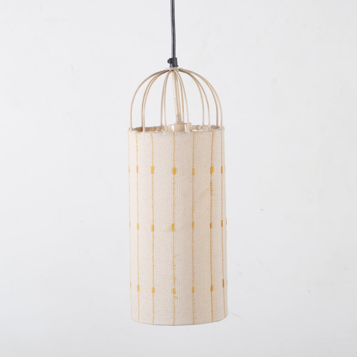 Recycled Fabric Wire Cylinder Pendant by Studio Vastu