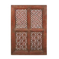 Red Carved Wood Jali Wall Panel by Studio Vastu