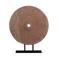 Sandstone Grinding Wheel on Iron Stand by Studio Vastu