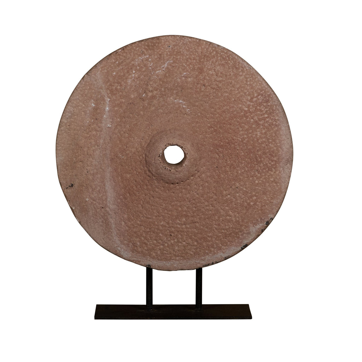 Sandstone Grinding Wheel on Iron Stand by Studio Vastu