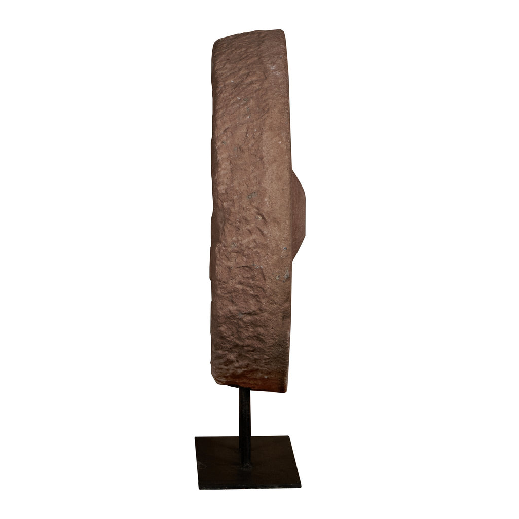 Sandstone Grinding Wheel on Iron Stand by Studio Vastu