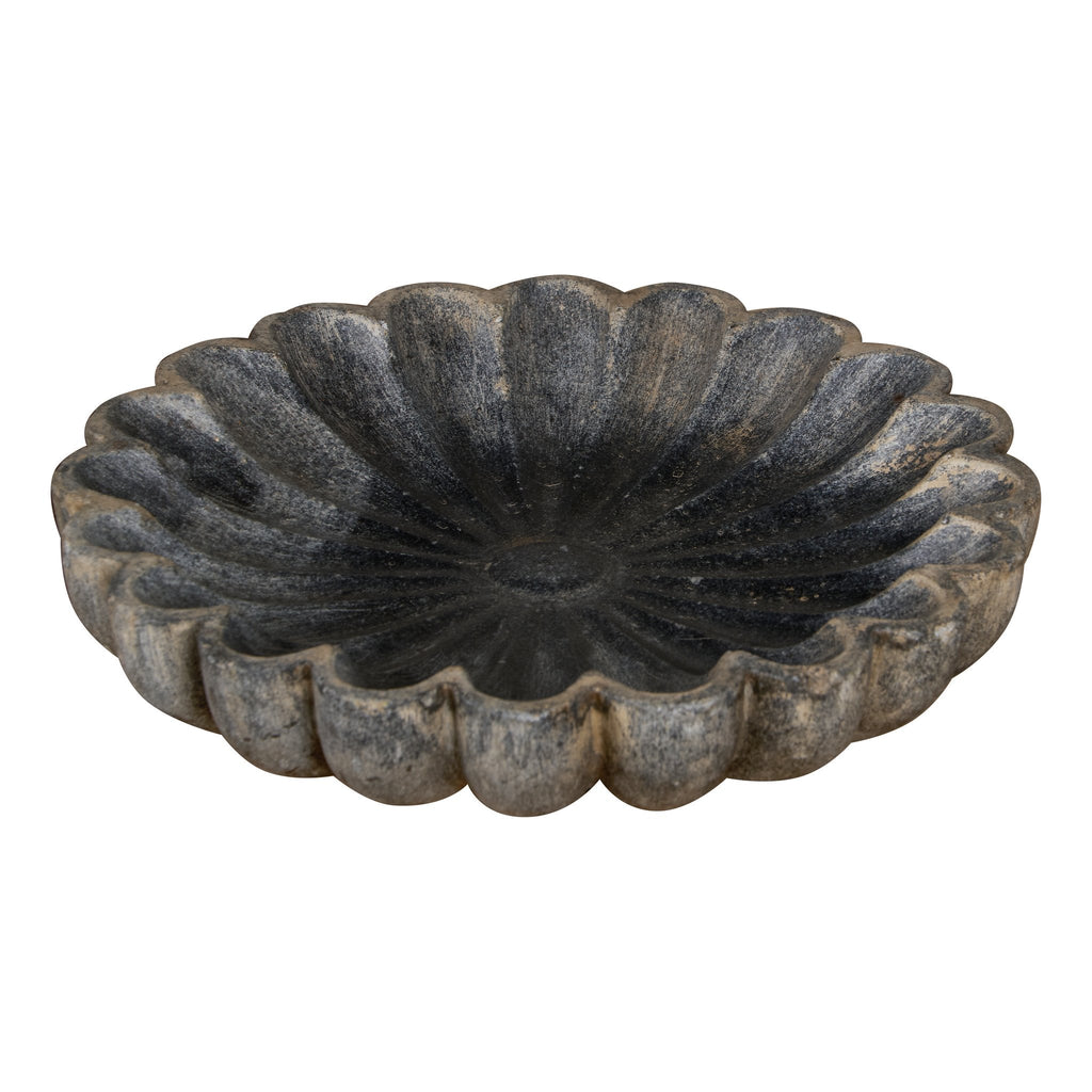 Scalloped Marble Lotus Bowl by Studio Vastu