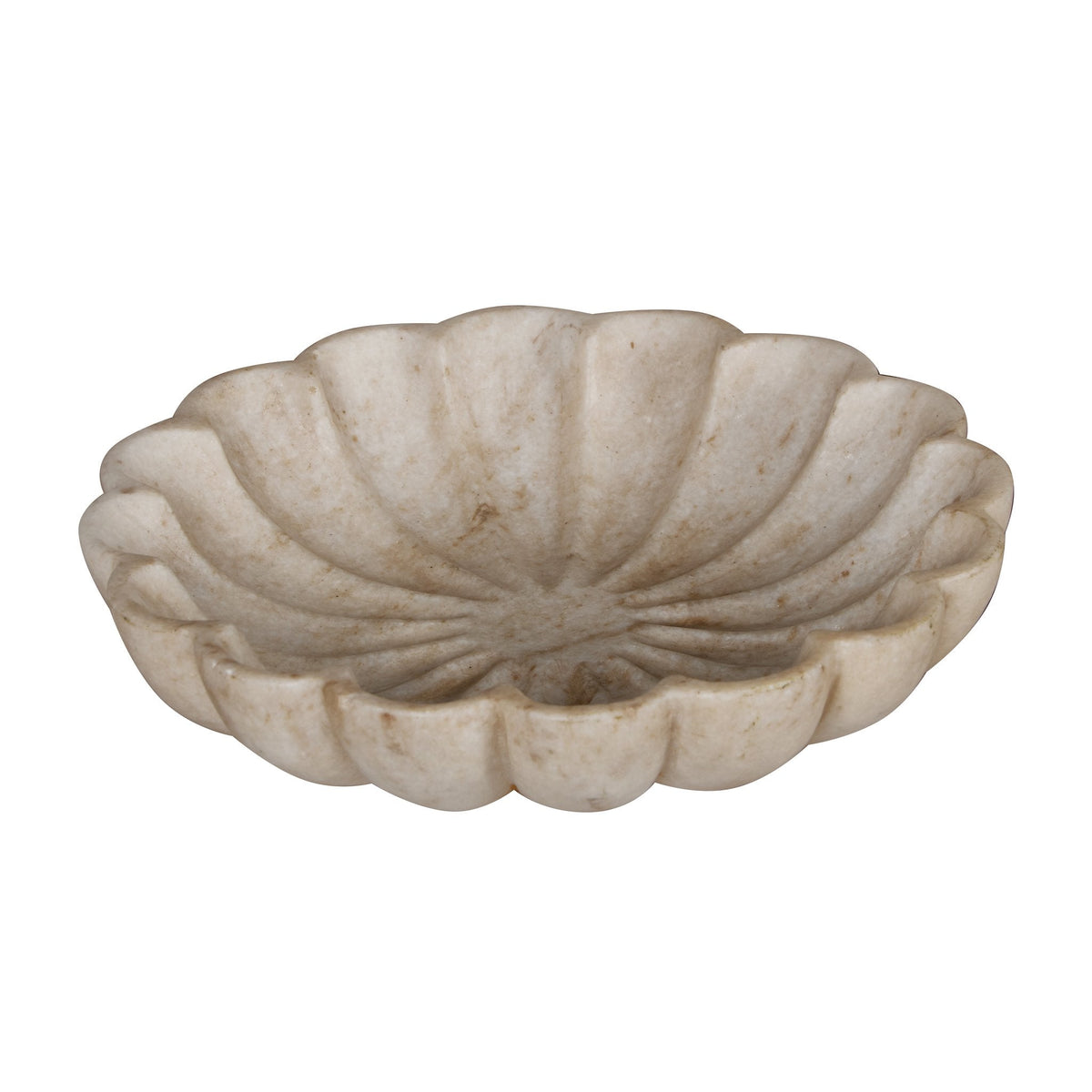 Scalloped Marble Lotus Bowl by Studio Vastu