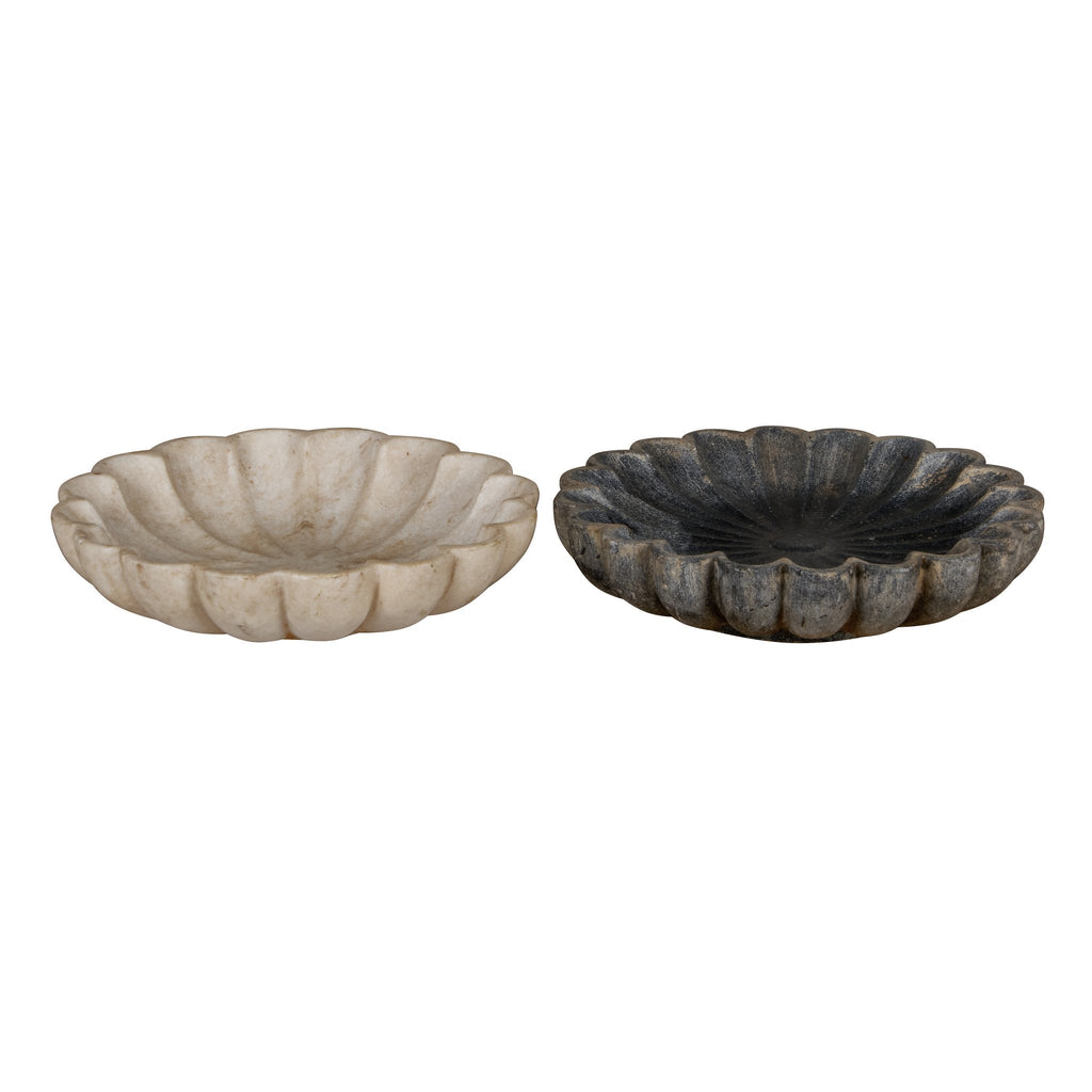 Scalloped Marble Lotus Bowl by Studio Vastu