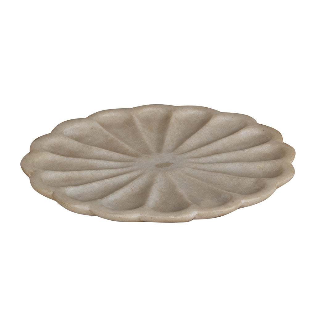 Scalloped Marble Lotus Dish by Studio Vastu
