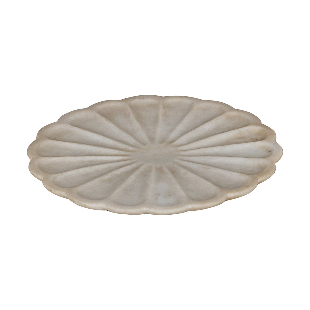Scalloped Marble Lotus Dish by Studio Vastu