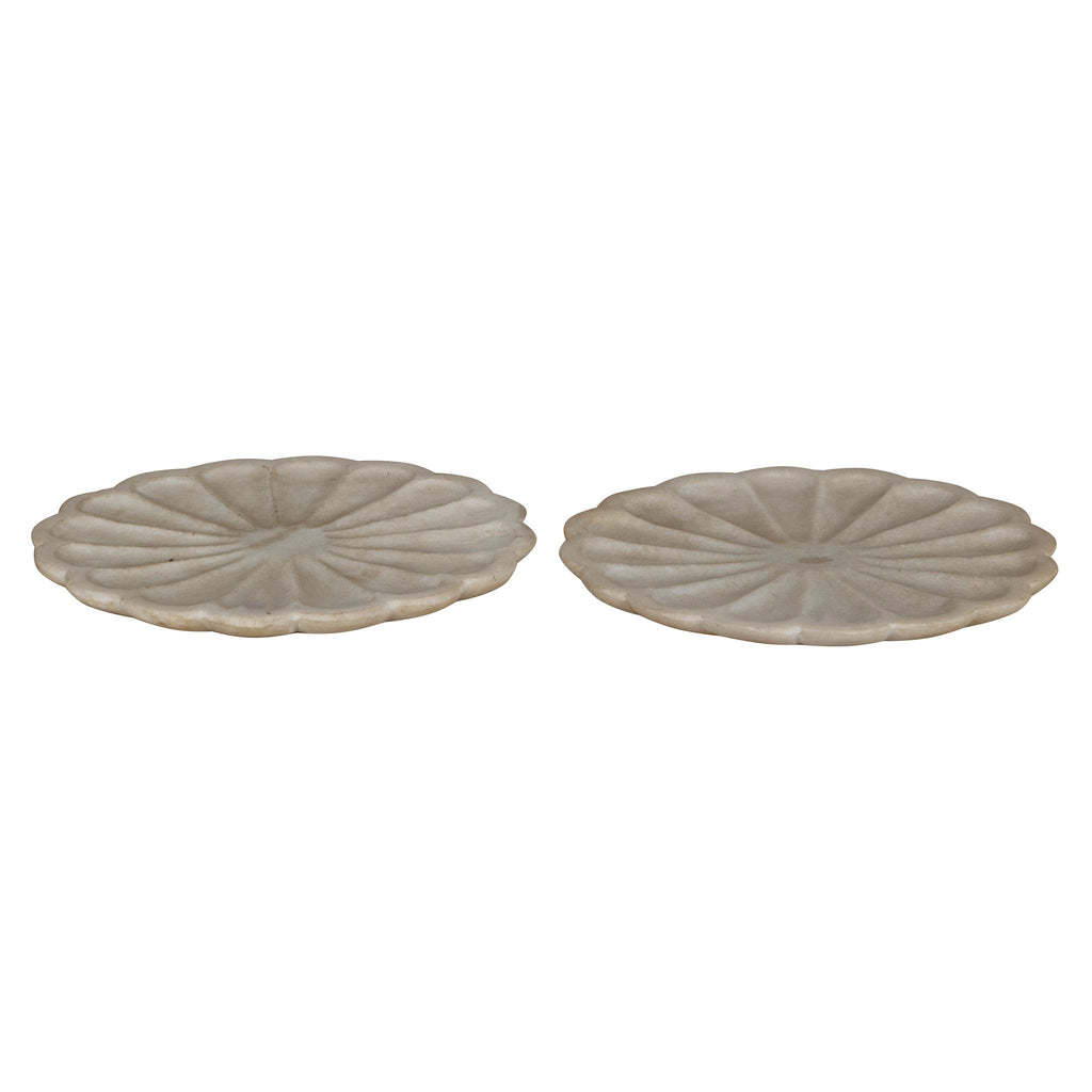 Scalloped Marble Lotus Dish by Studio Vastu