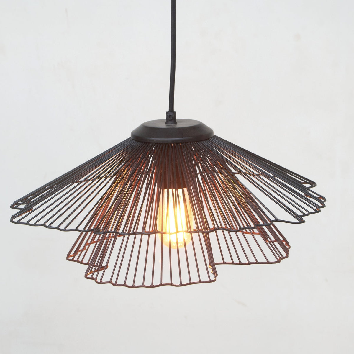 Scalloped Steel Wire Pendant Light by Studio Vastu