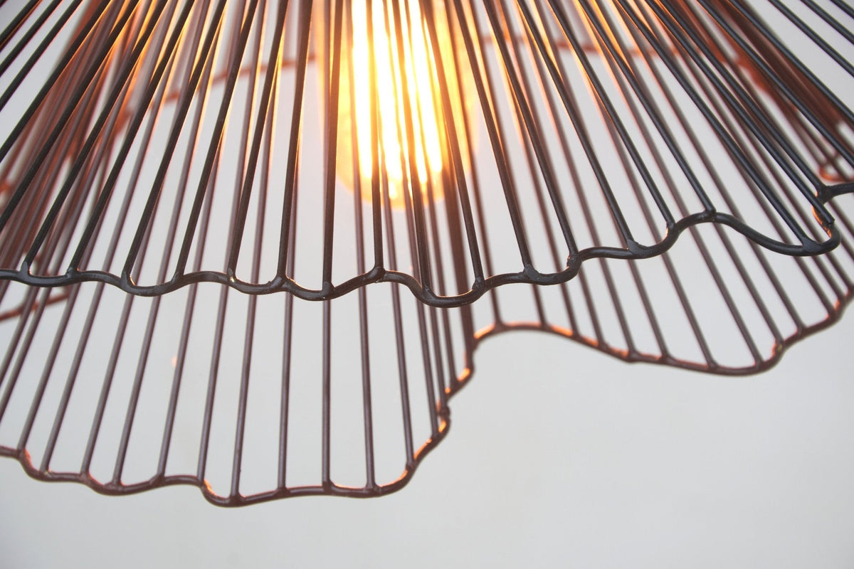 Scalloped Steel Wire Pendant Light by Studio Vastu