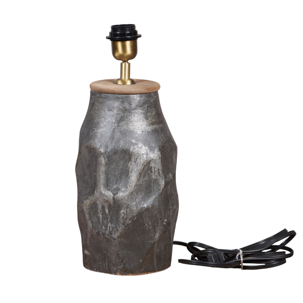 Sculpted Papier-Mâché and Mango Wood Table Lamp by Studio Vastu