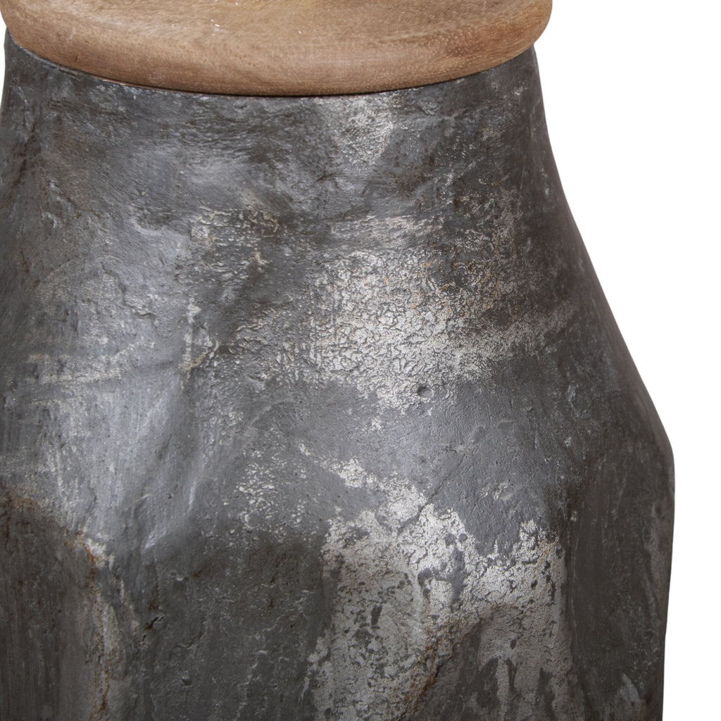 Sculpted Papier-Mâché and Mango Wood Table Lamp by Studio Vastu