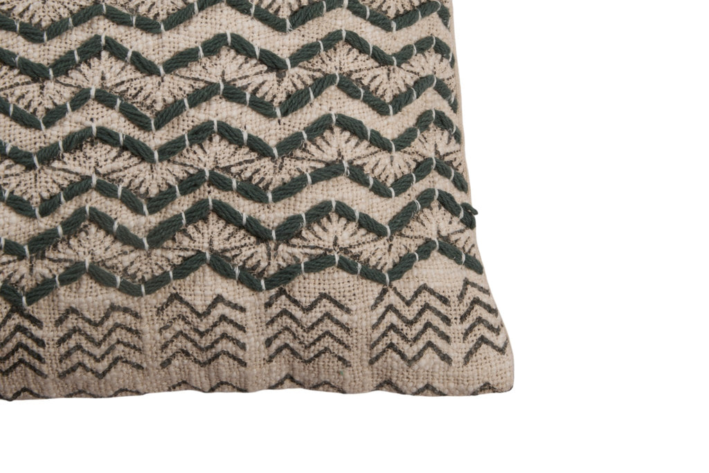 Slate Chevron Tufted Cotton Cushion Cover by Studio Vastu