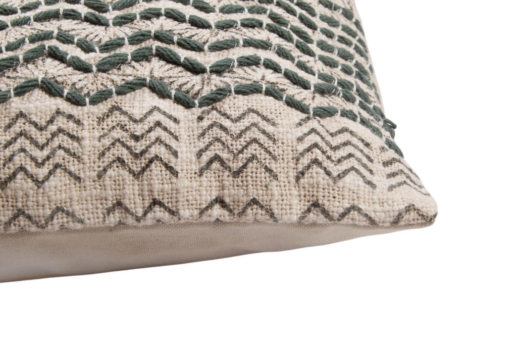 Slate Chevron Tufted Cotton Cushion Cover by Studio Vastu