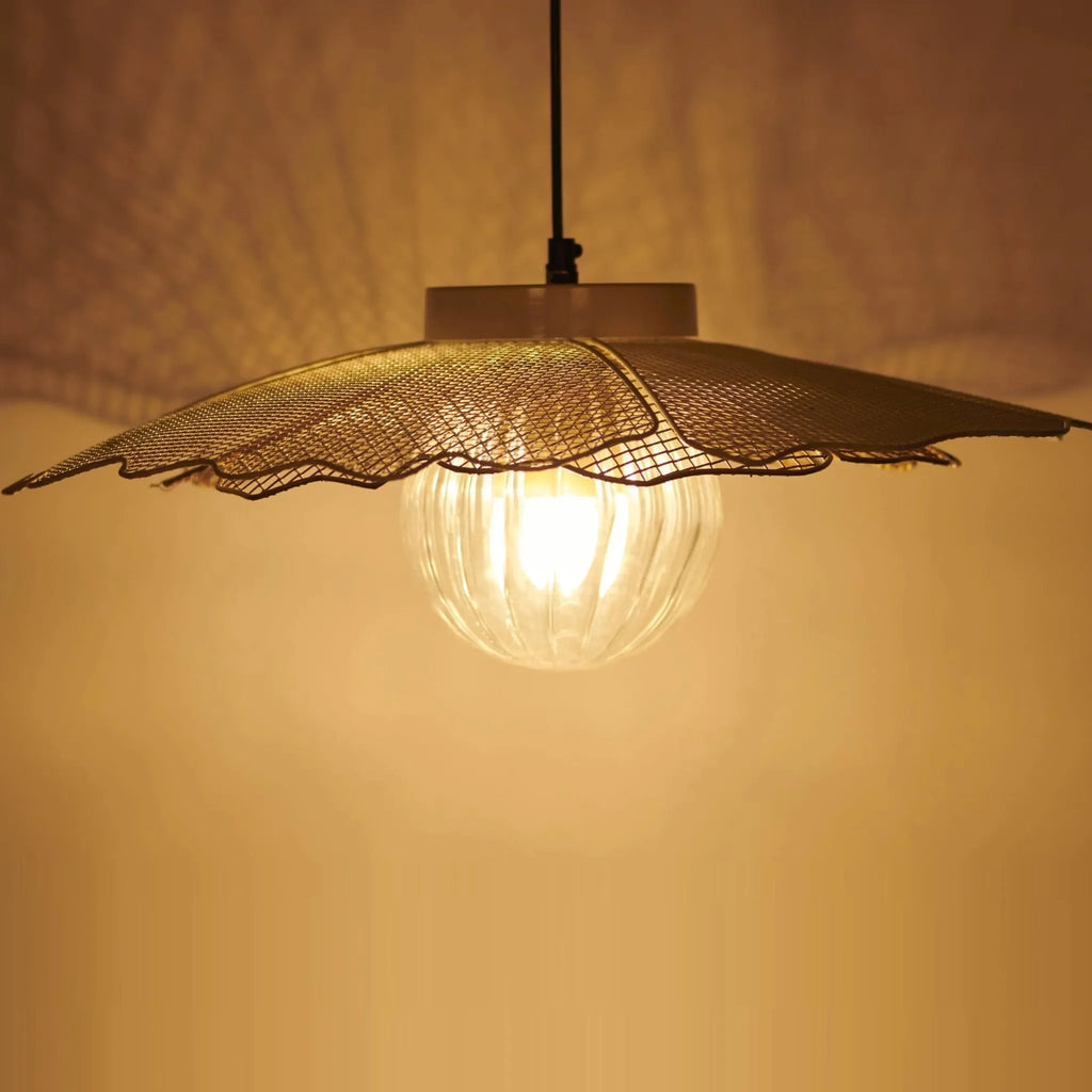 Steel Mesh Floral Pendant Light by Studio Vastu