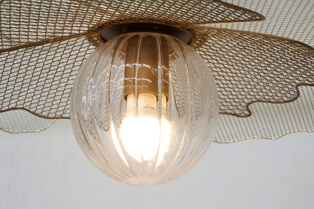 Steel Mesh Floral Pendant Light by Studio Vastu