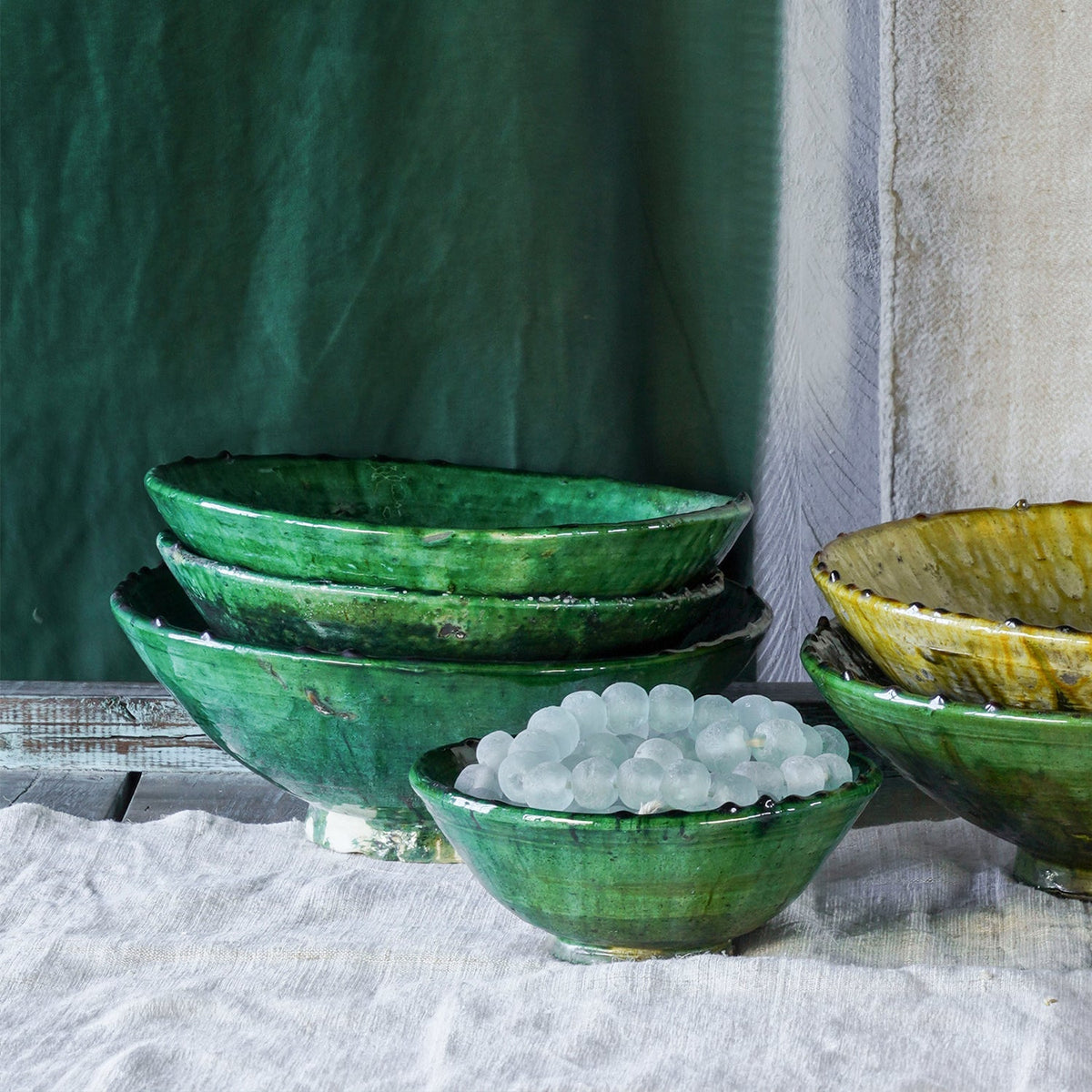 Tamegroute Green Ceramic Bowl by Studio Vastu