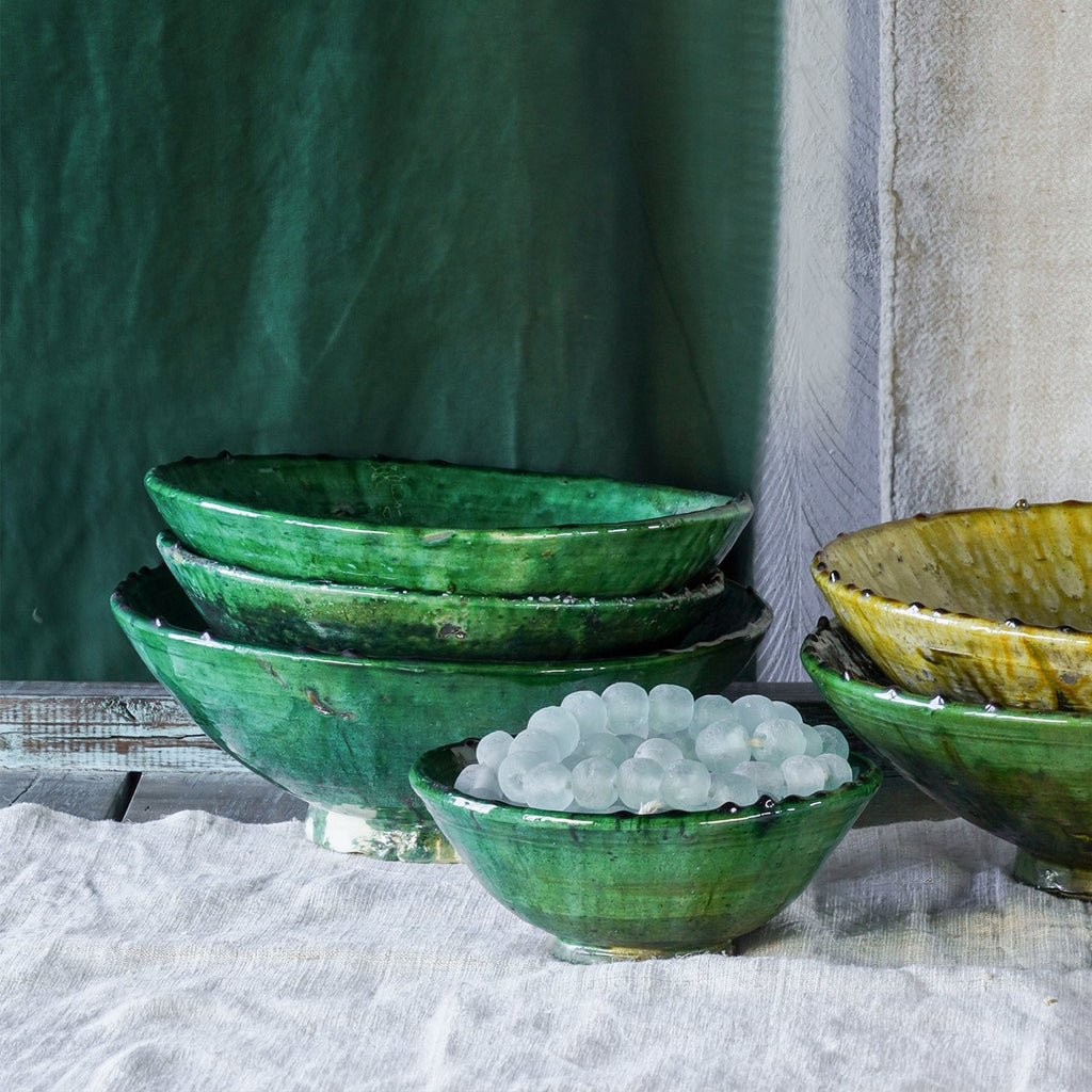 Tamegroute Green Large Compote Bowl by Studio Vastu
