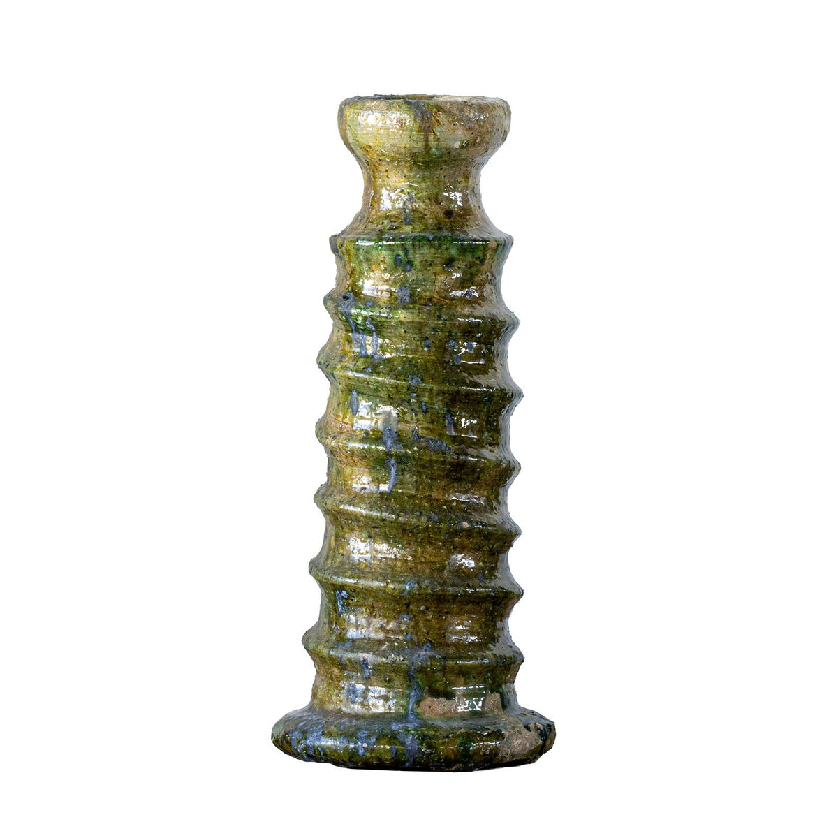 Tamegroute Ribbed Green Candle Stand by Studio Vastu