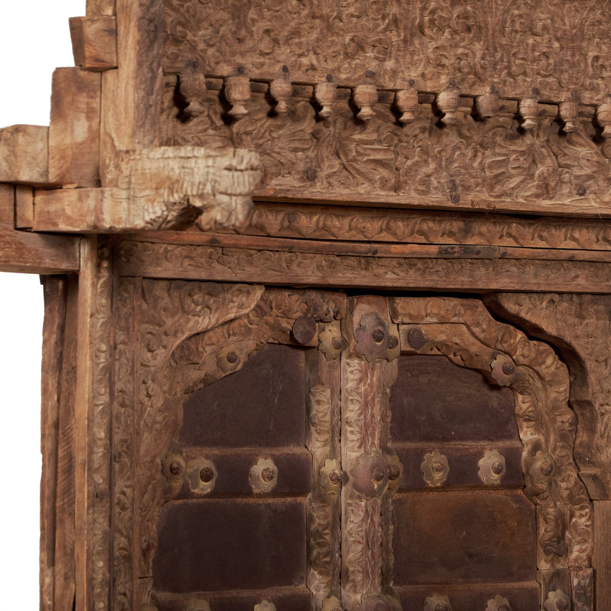 Teak and Iron Studded Haveli Window Frame by Studio Vastu