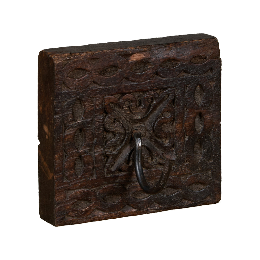 Teak and Iron Wall Hook Set by Studio Vastu