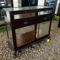 Teak Glass Display Console by Studio Vastu