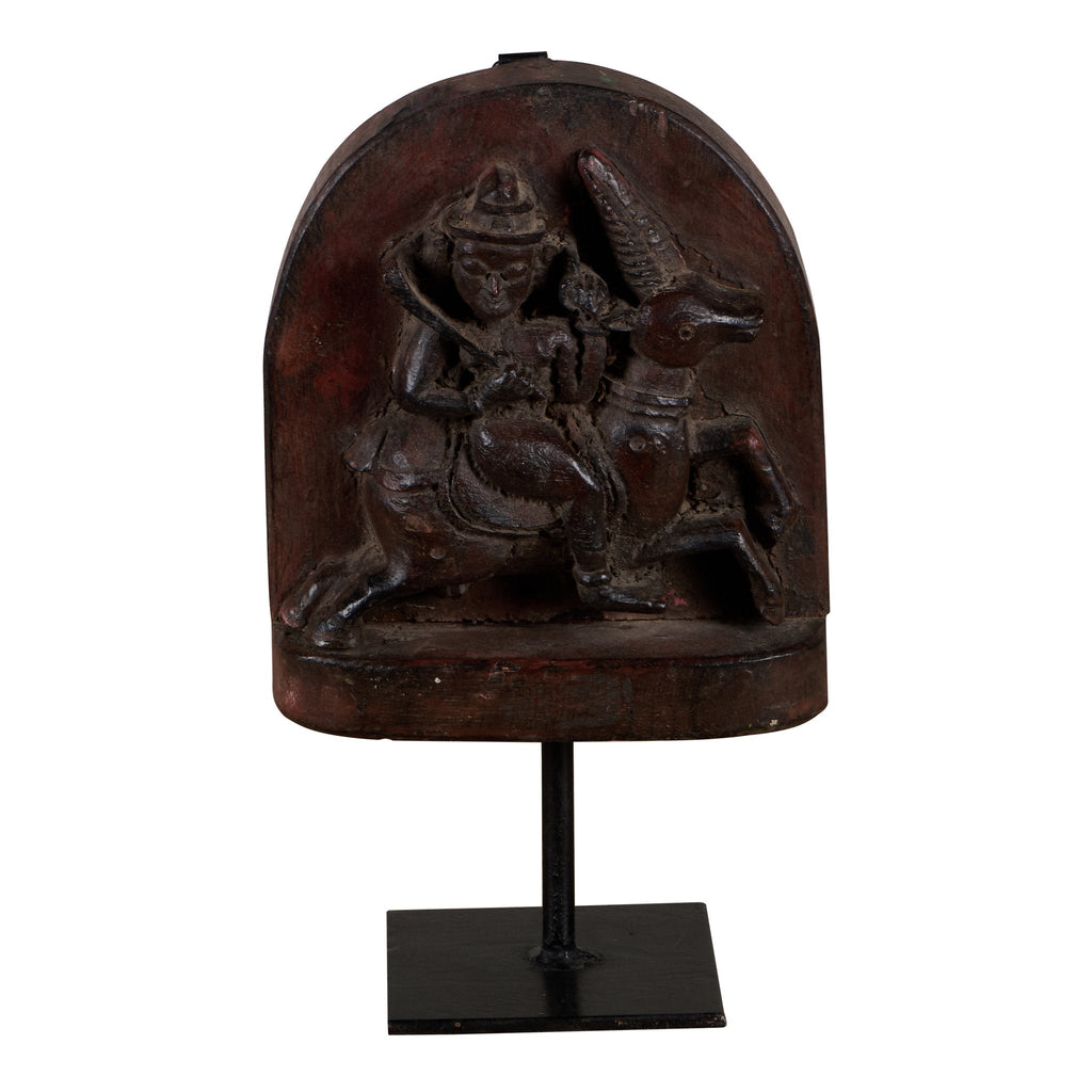 Teak Horse Rider Warrior Panel by Studio Vastu