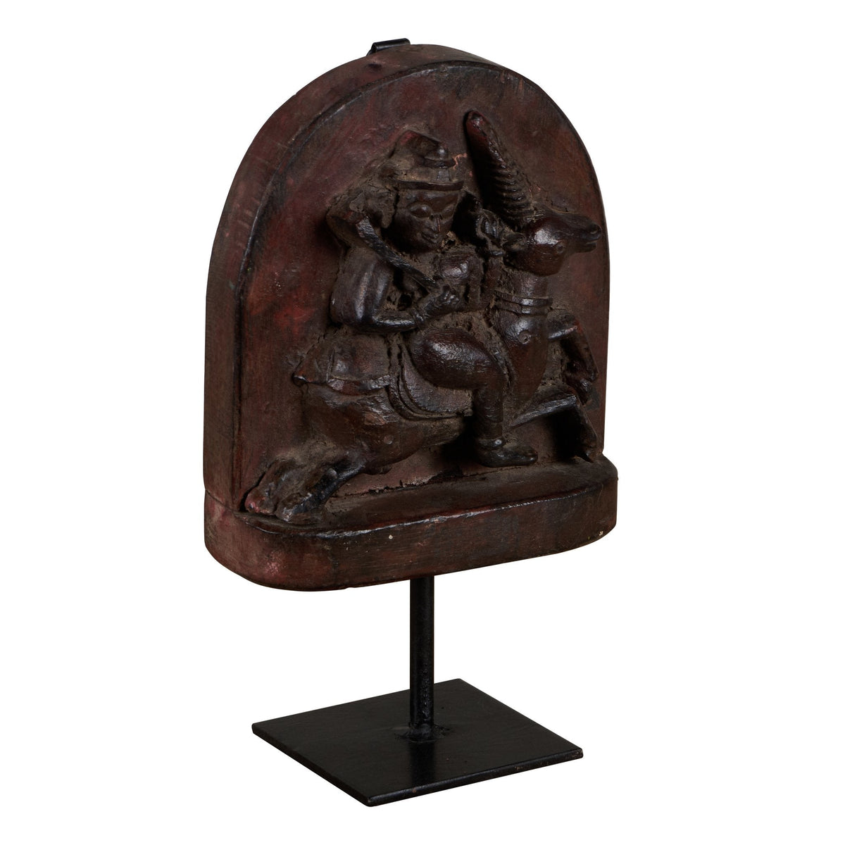 Teak Horse Rider Warrior Panel by Studio Vastu