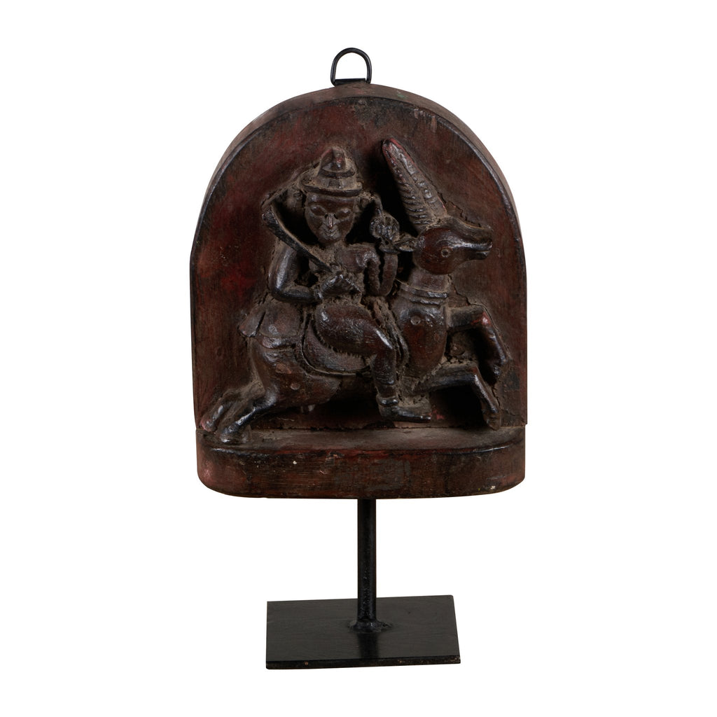 Teak Horse Rider Warrior Panel by Studio Vastu