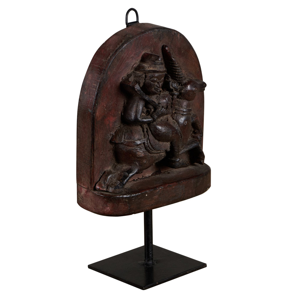 Teak Horse Rider Warrior Panel by Studio Vastu