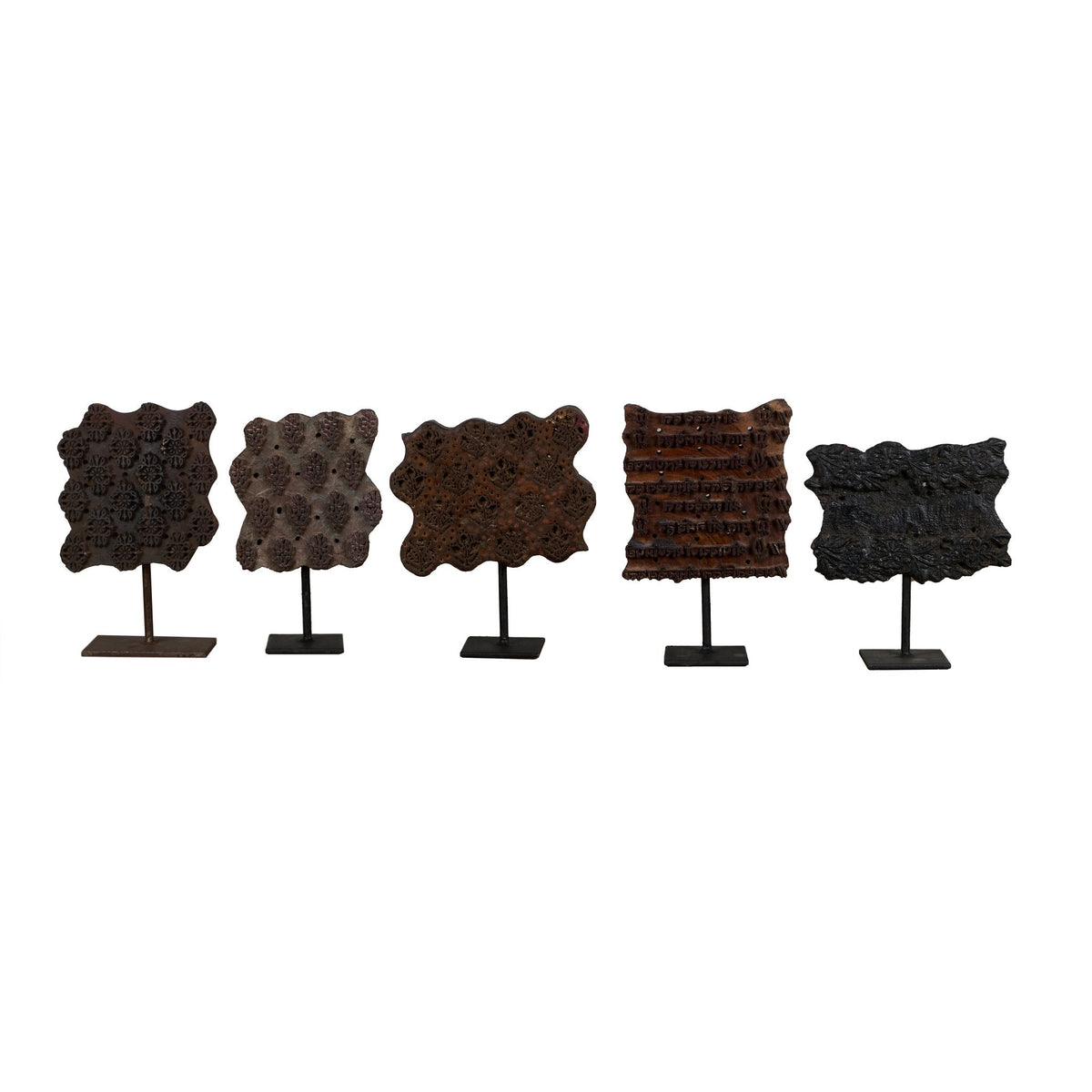 Teak Textile Printing Block on Stand by Studio Vastu