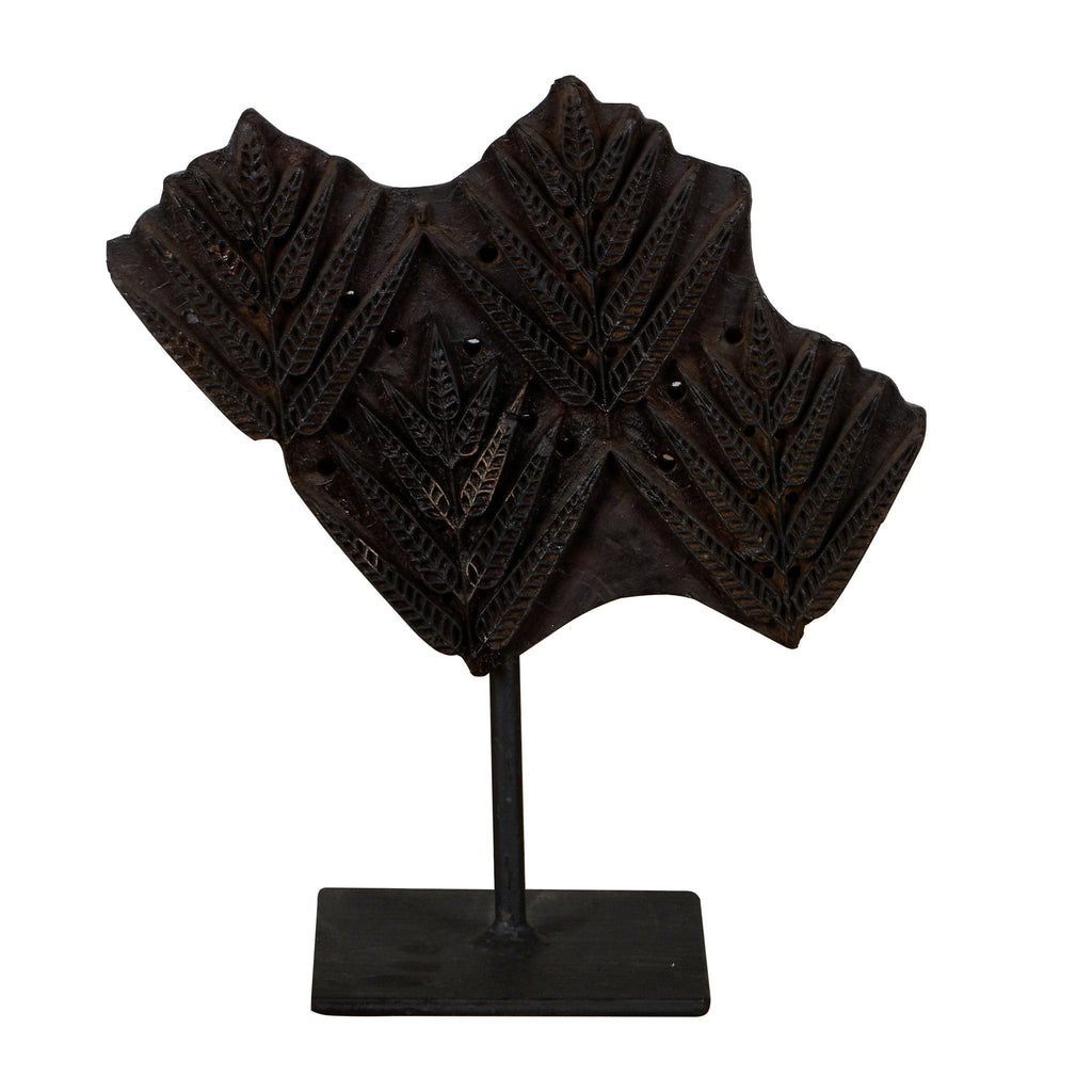 Teak Textile Printing Block on Stand by Studio Vastu
