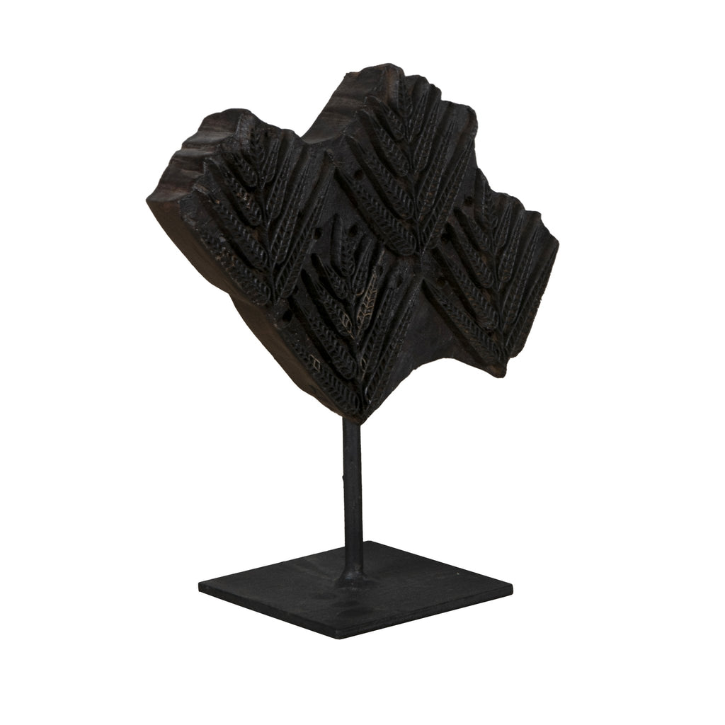 Teak Textile Printing Block on Stand by Studio Vastu