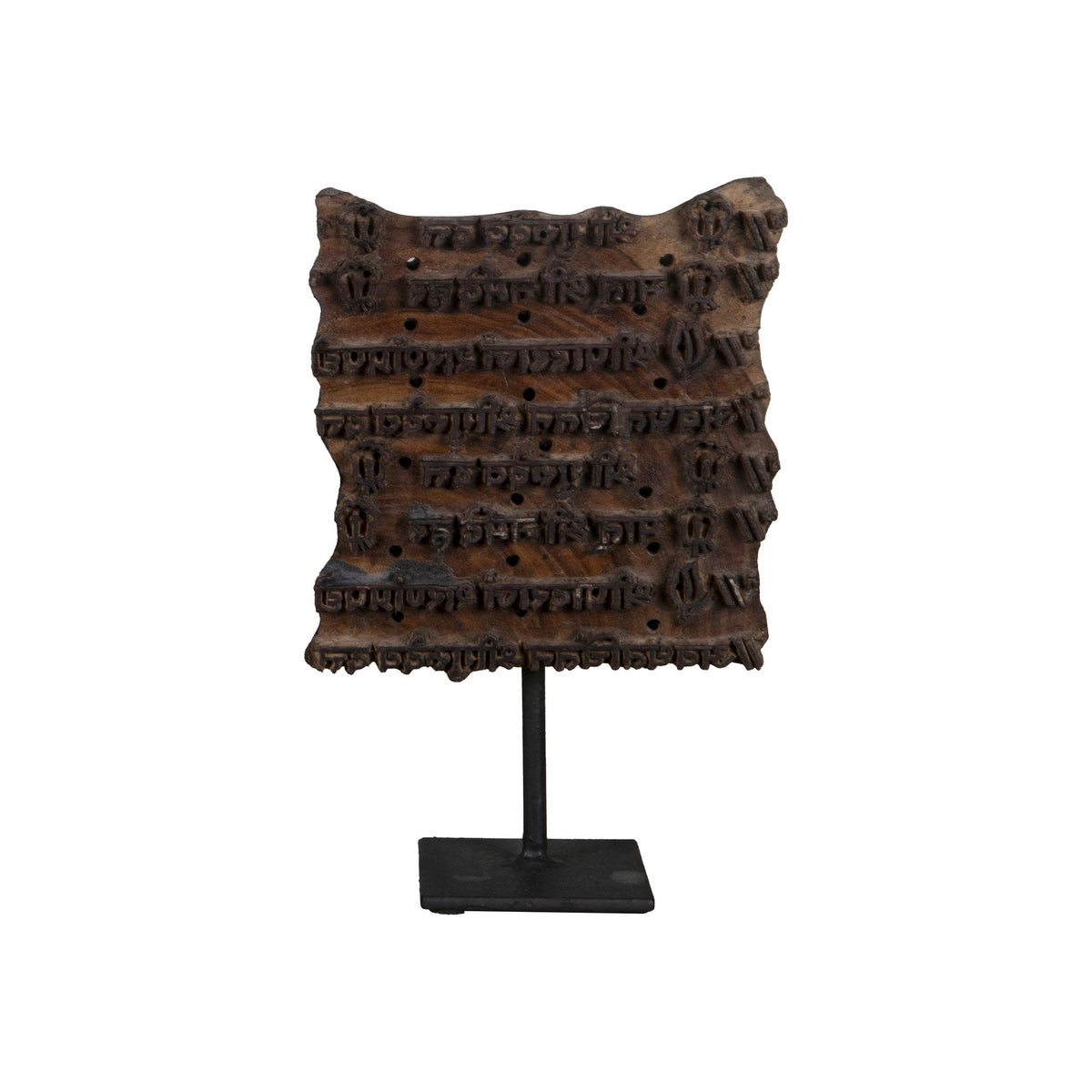 Teak Textile Printing Block on Stand by Studio Vastu