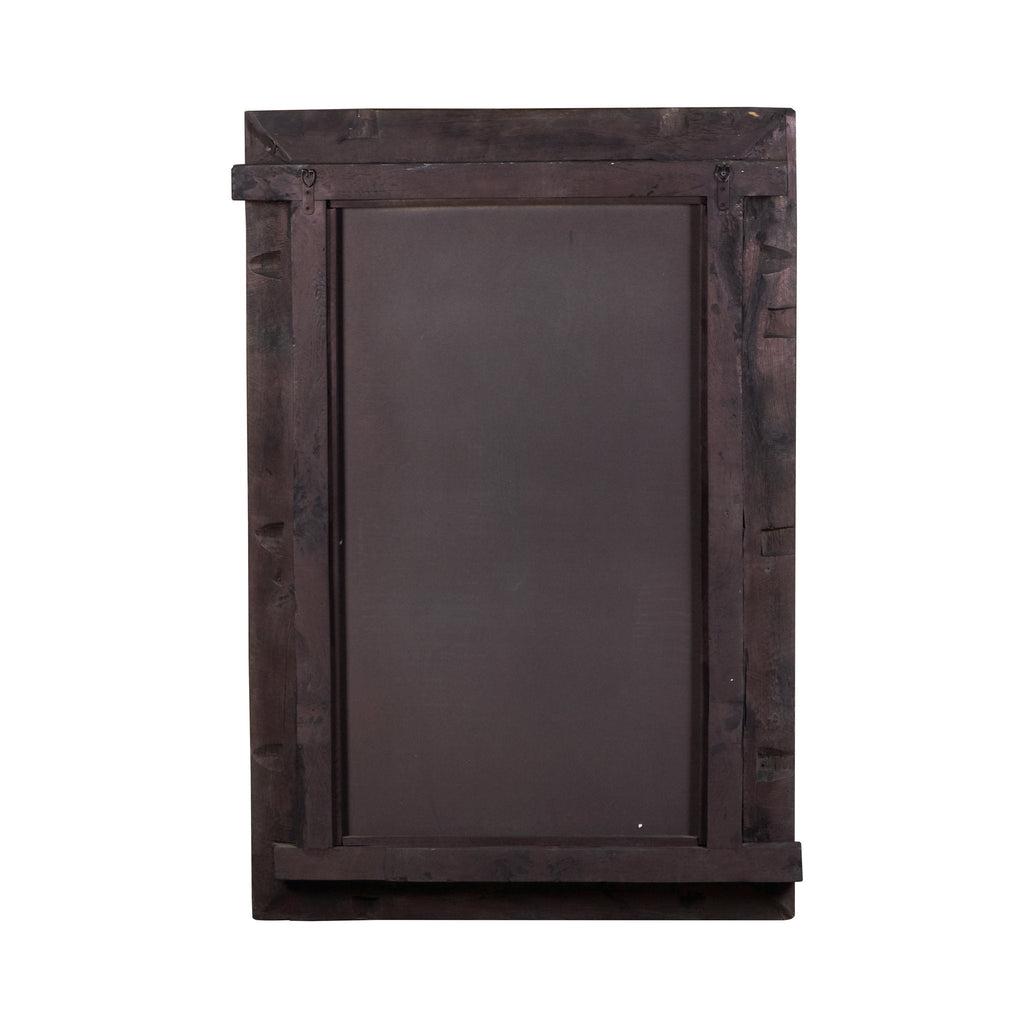 Teal Distressed Jharokha Mirror by Studio Vastu