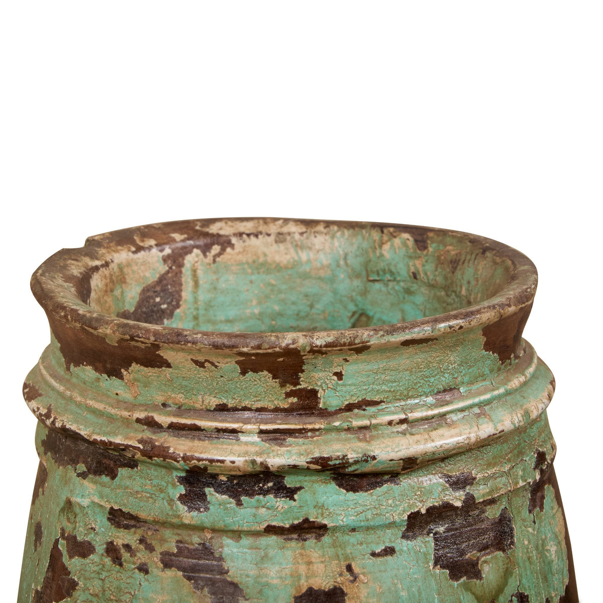 Teal Patina Timber Vessel by Studio Vastu