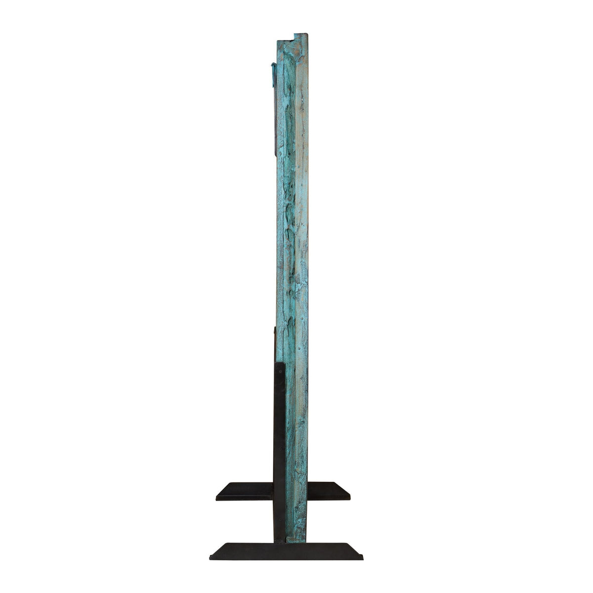 Teal Wood Jharokha Arch Floor Mirror by Studio Vastu